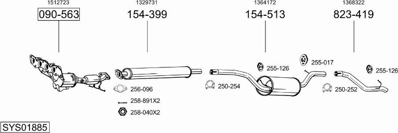 Bosal SYS01885 - Sistem de esapament allinparts.ro