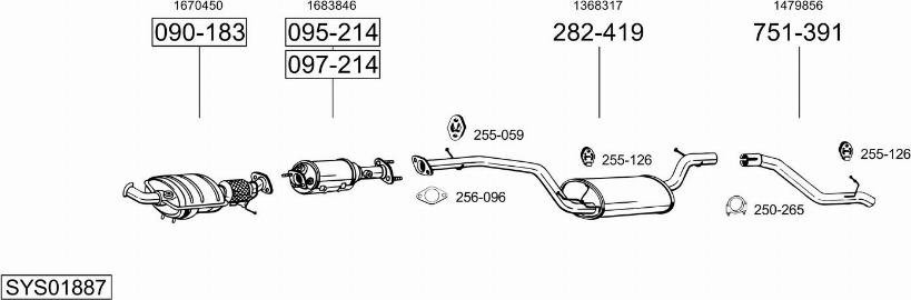Bosal SYS01887 - Sistem de esapament allinparts.ro