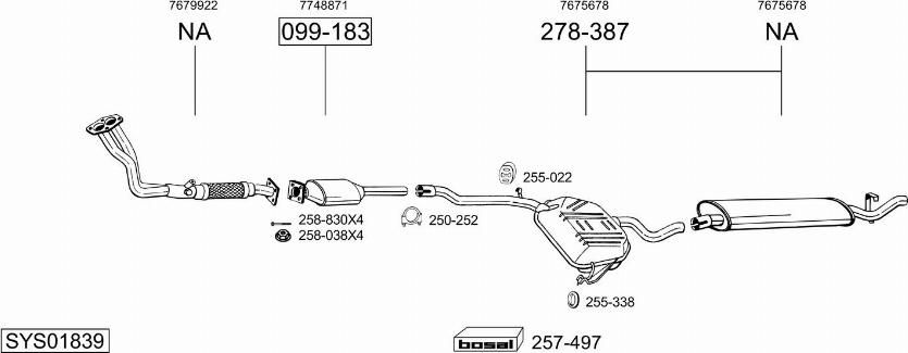 Bosal SYS01839 - Sistem de esapament allinparts.ro