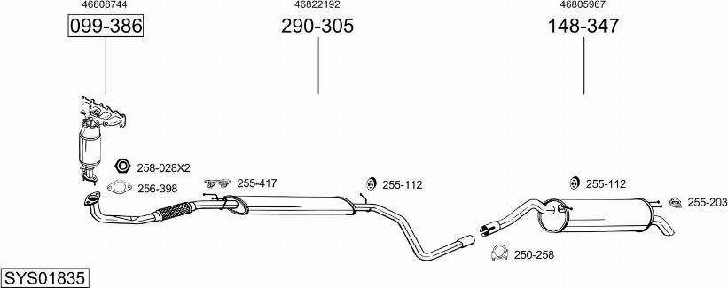 Bosal SYS01835 - Sistem de esapament - allinparts.ro
