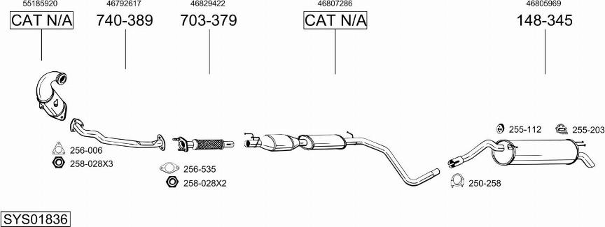 Bosal SYS01836 - Sistem de esapament - allinparts.ro