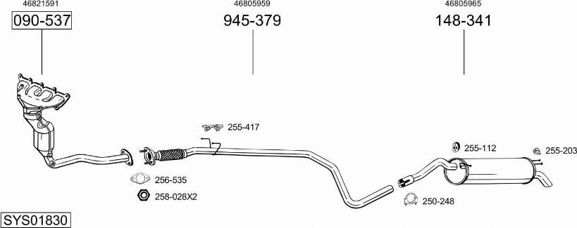 Bosal SYS01830 - Sistem de esapament allinparts.ro
