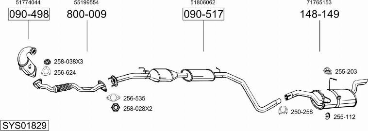 Bosal SYS01829 - Sistem de esapament allinparts.ro