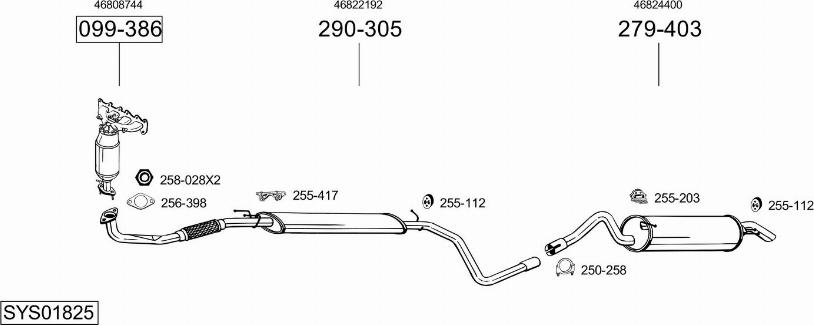 Bosal SYS01825 - Sistem de esapament allinparts.ro