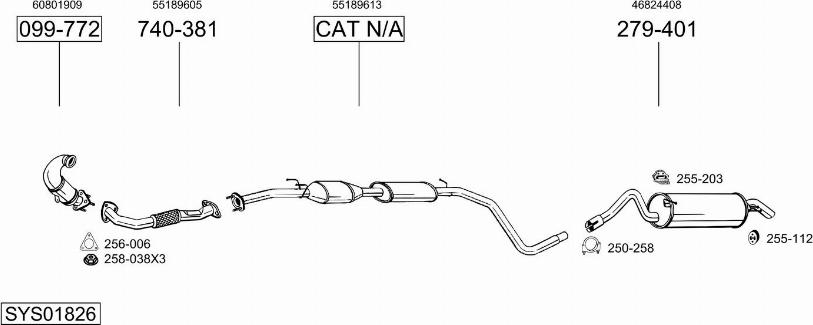 Bosal SYS01826 - Sistem de esapament allinparts.ro