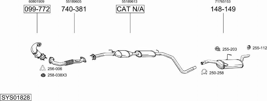 Bosal SYS01828 - Sistem de esapament allinparts.ro