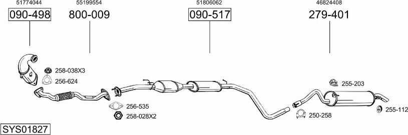 Bosal SYS01827 - Sistem de esapament allinparts.ro