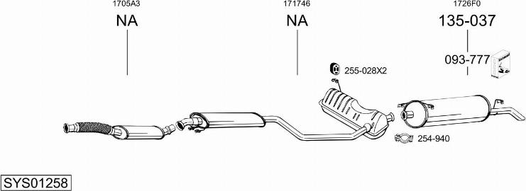 Bosal SYS01258 - Sistem de esapament - allinparts.ro