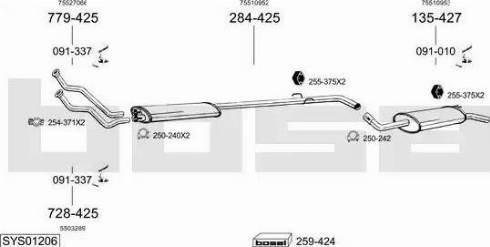 Bosal SYS01206 - Sistem de esapament allinparts.ro