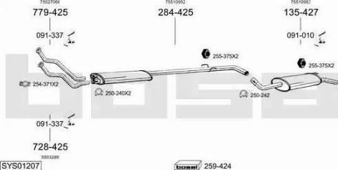 Bosal SYS01207 - Sistem de esapament allinparts.ro