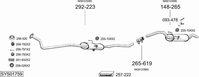 Bosal SYS01759 - Sistem de esapament - allinparts.ro