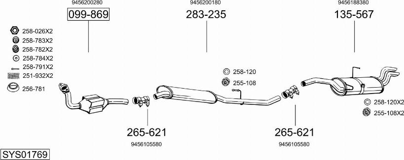 Bosal SYS01769 - Sistem de esapament - allinparts.ro