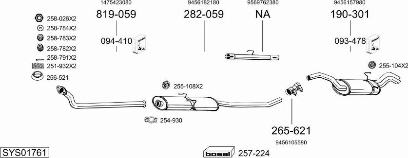 Bosal SYS01761 - Sistem de esapament - allinparts.ro