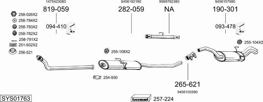 Bosal SYS01763 - Sistem de esapament - allinparts.ro