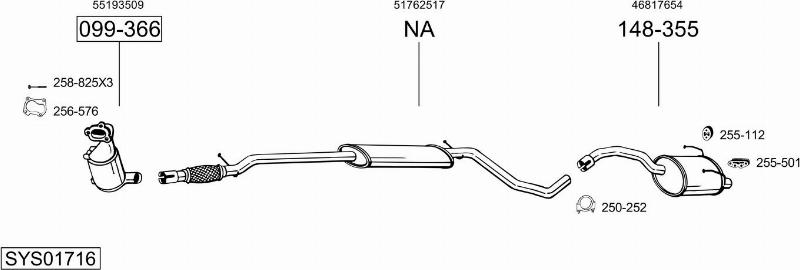 Bosal SYS01716 - Sistem de esapament - allinparts.ro