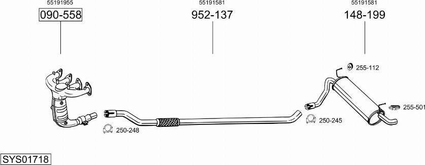 Bosal SYS01718 - Sistem de esapament - allinparts.ro