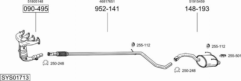 Bosal SYS01713 - Sistem de esapament - allinparts.ro