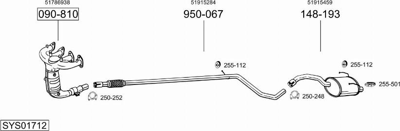 Bosal SYS01712 - Sistem de esapament - allinparts.ro