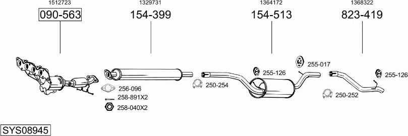 Bosal SYS08945 - Sistem de esapament - allinparts.ro