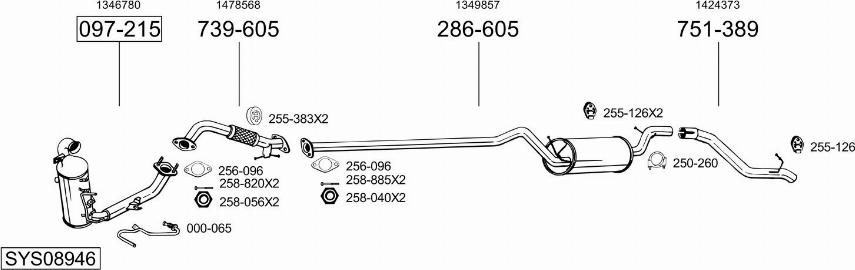 Bosal SYS08946 - Sistem de esapament - allinparts.ro