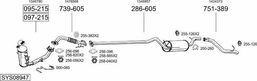 Bosal SYS08947 - Sistem de esapament - allinparts.ro