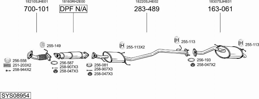 Bosal SYS08954 - Sistem de esapament - allinparts.ro