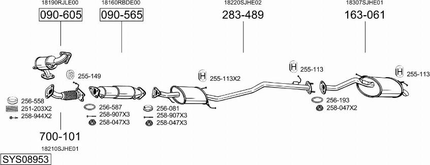 Bosal SYS08953 - Sistem de esapament - allinparts.ro
