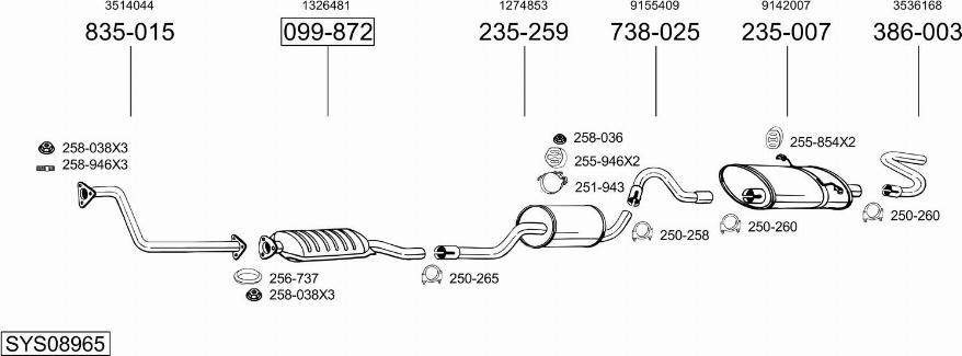 Bosal SYS08965 - Sistem de esapament - allinparts.ro