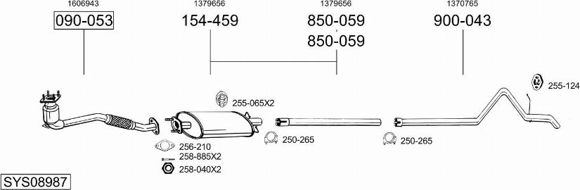 Bosal SYS08987 - Sistem de esapament - allinparts.ro