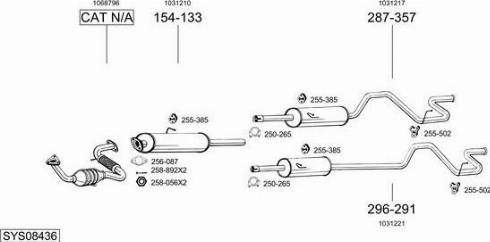 Bosal SYS08436 - Sistem de esapament allinparts.ro