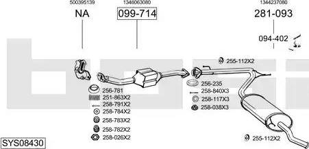 Bosal SYS08430 - Sistem de esapament allinparts.ro