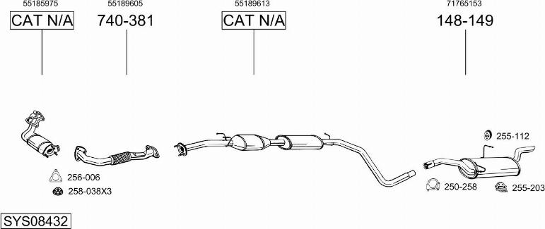 Bosal SYS08432 - Sistem de esapament allinparts.ro