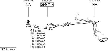 Bosal SYS08429 - Sistem de esapament allinparts.ro