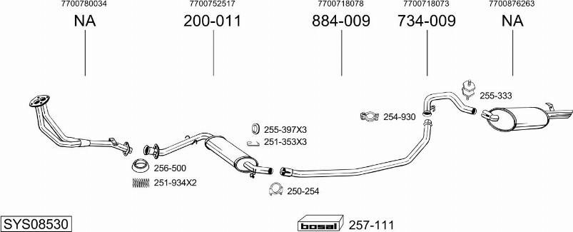 Bosal SYS08530 - Sistem de esapament - allinparts.ro