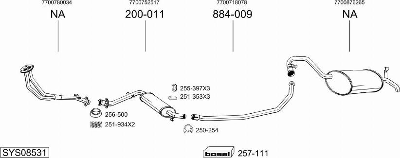 Bosal SYS08531 - Sistem de esapament - allinparts.ro
