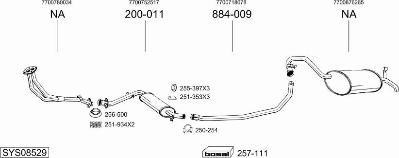 Bosal SYS08529 - Sistem de esapament - allinparts.ro