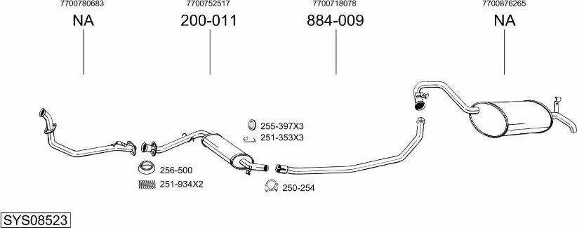 Bosal SYS08523 - Sistem de esapament - allinparts.ro