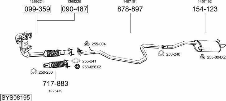 Bosal SYS08195 - Sistem de esapament - allinparts.ro