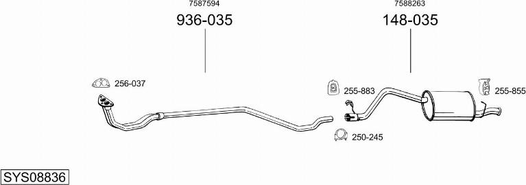 Bosal SYS08836 - Sistem de esapament - allinparts.ro