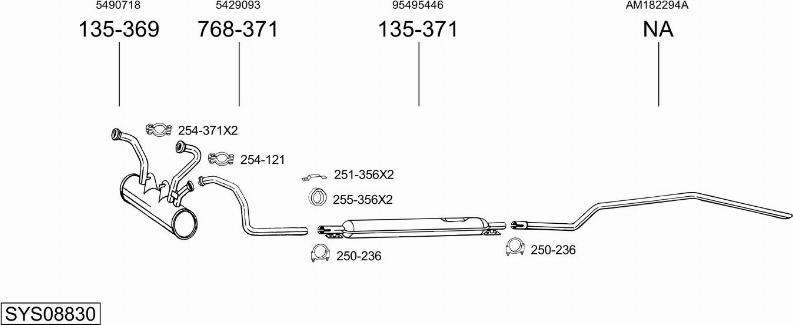 Bosal SYS08830 - Sistem de esapament - allinparts.ro