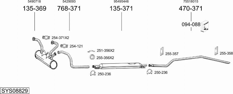Bosal SYS08829 - Sistem de esapament - allinparts.ro