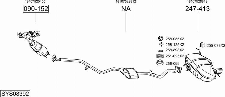 Bosal SYS08392 - Sistem de esapament - allinparts.ro