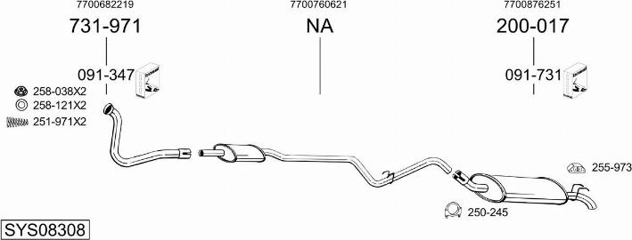 Bosal SYS08308 - Sistem de esapament - allinparts.ro