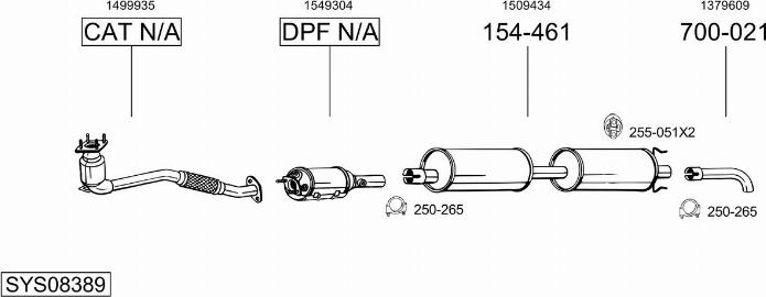 Bosal SYS08389 - Sistem de esapament - allinparts.ro