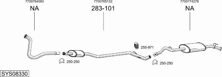 Bosal SYS08330 - Sistem de esapament - allinparts.ro