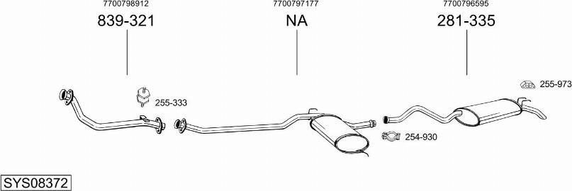 Bosal SYS08372 - Sistem de esapament - allinparts.ro