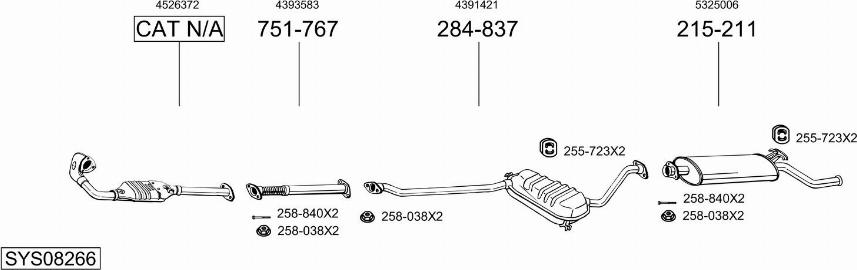 Bosal SYS08266 - Sistem de esapament - allinparts.ro