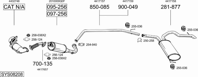Bosal SYS08208 - Sistem de esapament - allinparts.ro