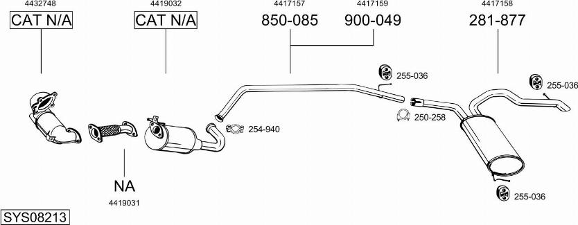 Bosal SYS08213 - Sistem de esapament - allinparts.ro