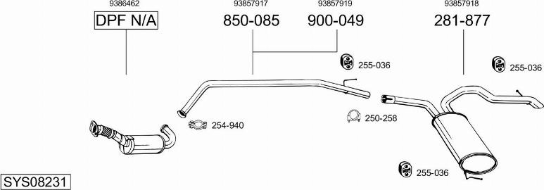 Bosal SYS08231 - Sistem de esapament - allinparts.ro
